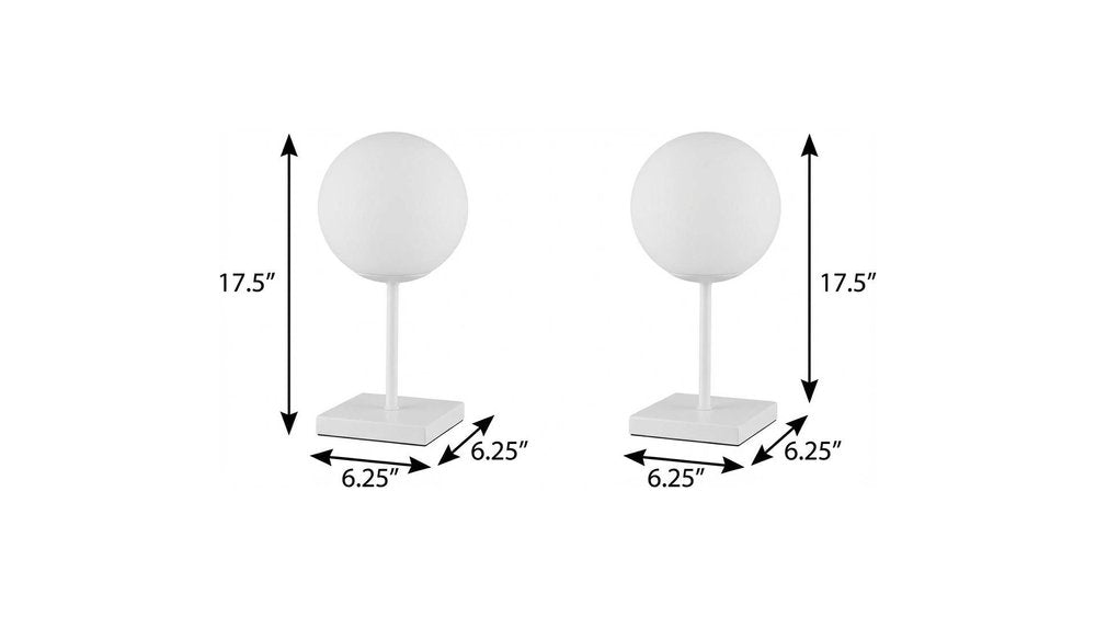 Set of Two 18" White USB Table Lamps LED