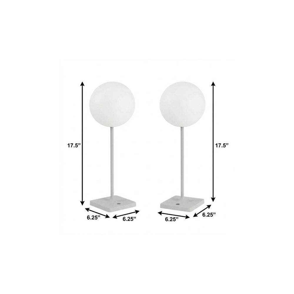 Set of Two 18" Gray USB Table Lamps LED