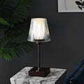 13" Antiqued Bronze USB Table Lamp With Empire Shade