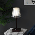 13" Antiqued Bronze USB Table Lamp With Empire Shade