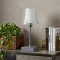 13" Gray USB Table Lamp With Empire Shade
