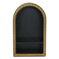14" Black Wood Wall Mounted Accent Shelf