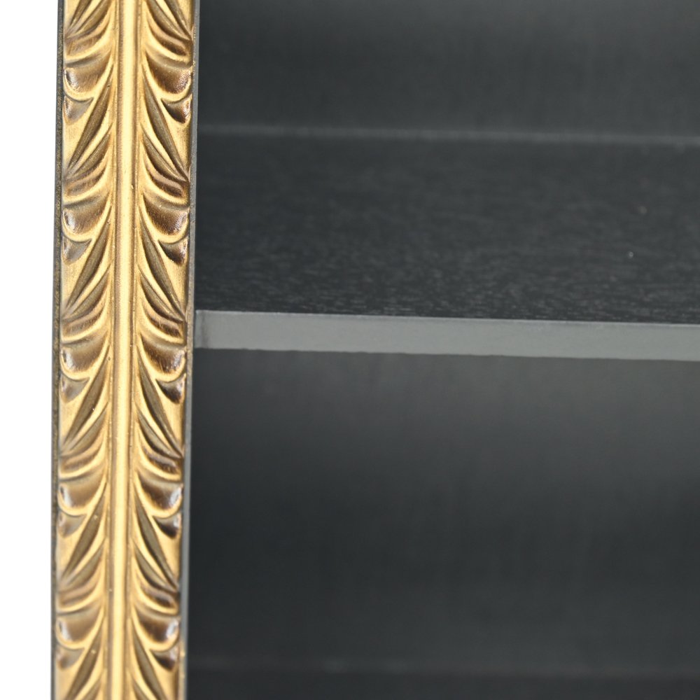 14" Black Wood Wall Mounted Accent Shelf