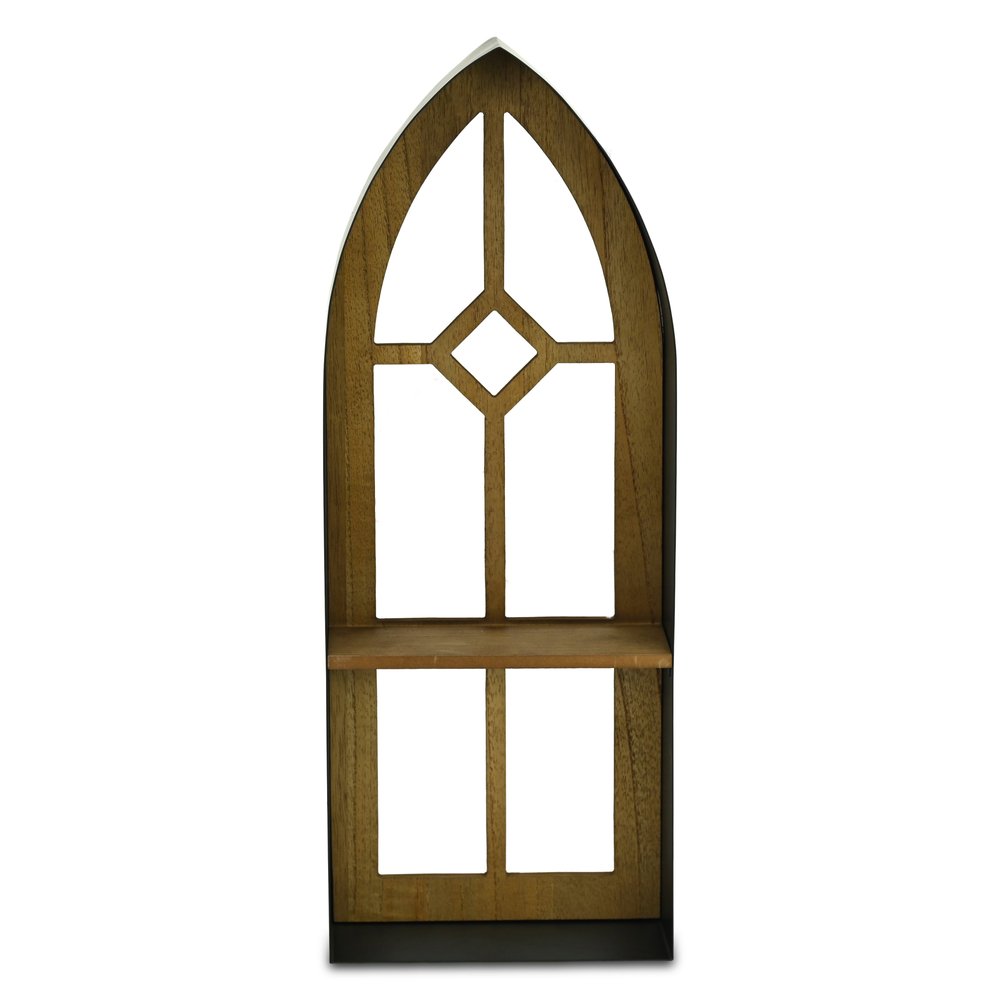 9" Black Metal Wall Mounted Accent Shelf