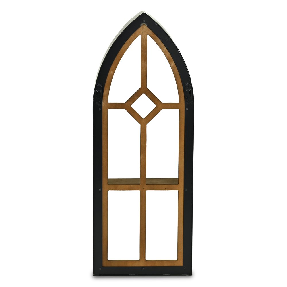 9" Black Metal Wall Mounted Accent Shelf