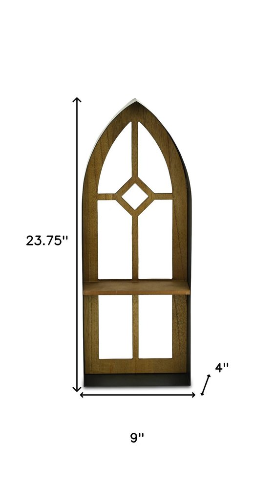 9" Black Metal Wall Mounted Accent Shelf