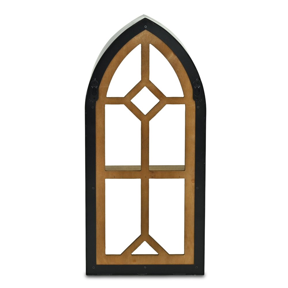9" Black Metal Wall Mounted Accent Shelf