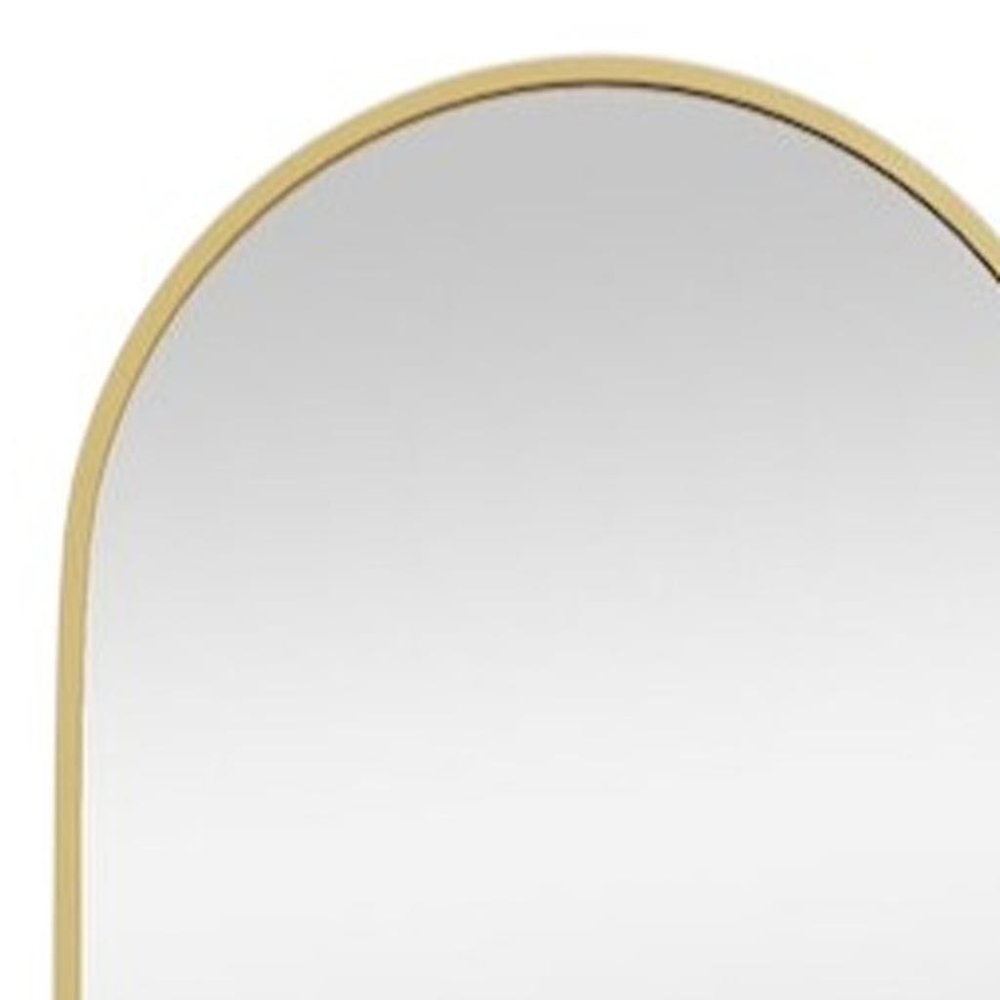 70" Gold Metal Arch Wall Mounted Leaning Or Freestanding Framed Full Length Mirror