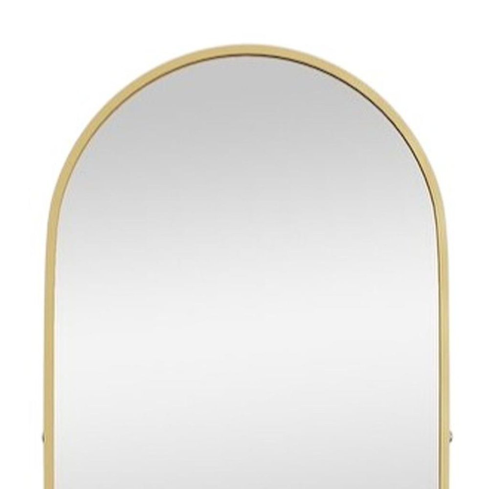 70" Gold Metal Arch Wall Mounted Leaning Or Freestanding Framed Full Length Mirror