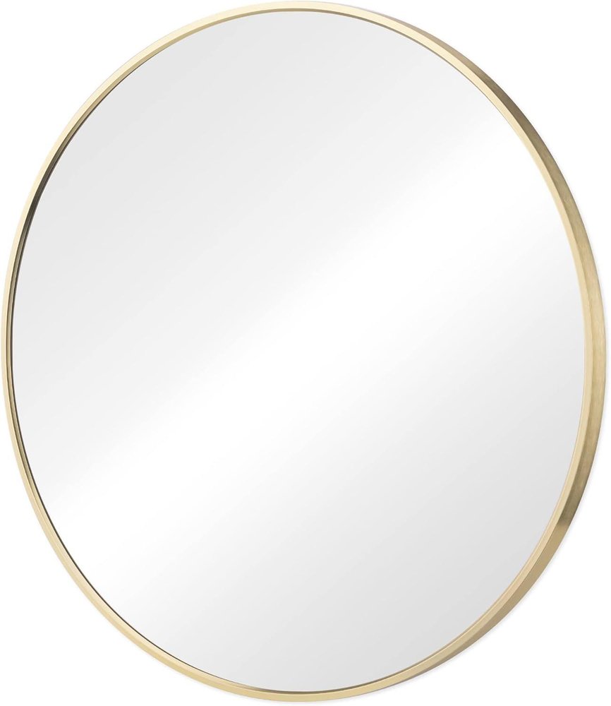 20" Gold Metal Round Framed Bathroom Vanity Mirror