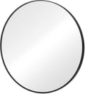 24" Black Metal Round Framed Bathroom Vanity Mirror