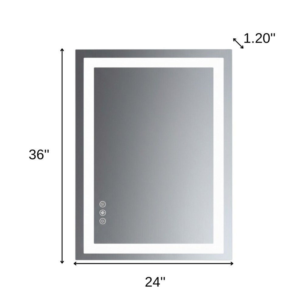36" Lighted Frameless Bathroom Vanity Mirror