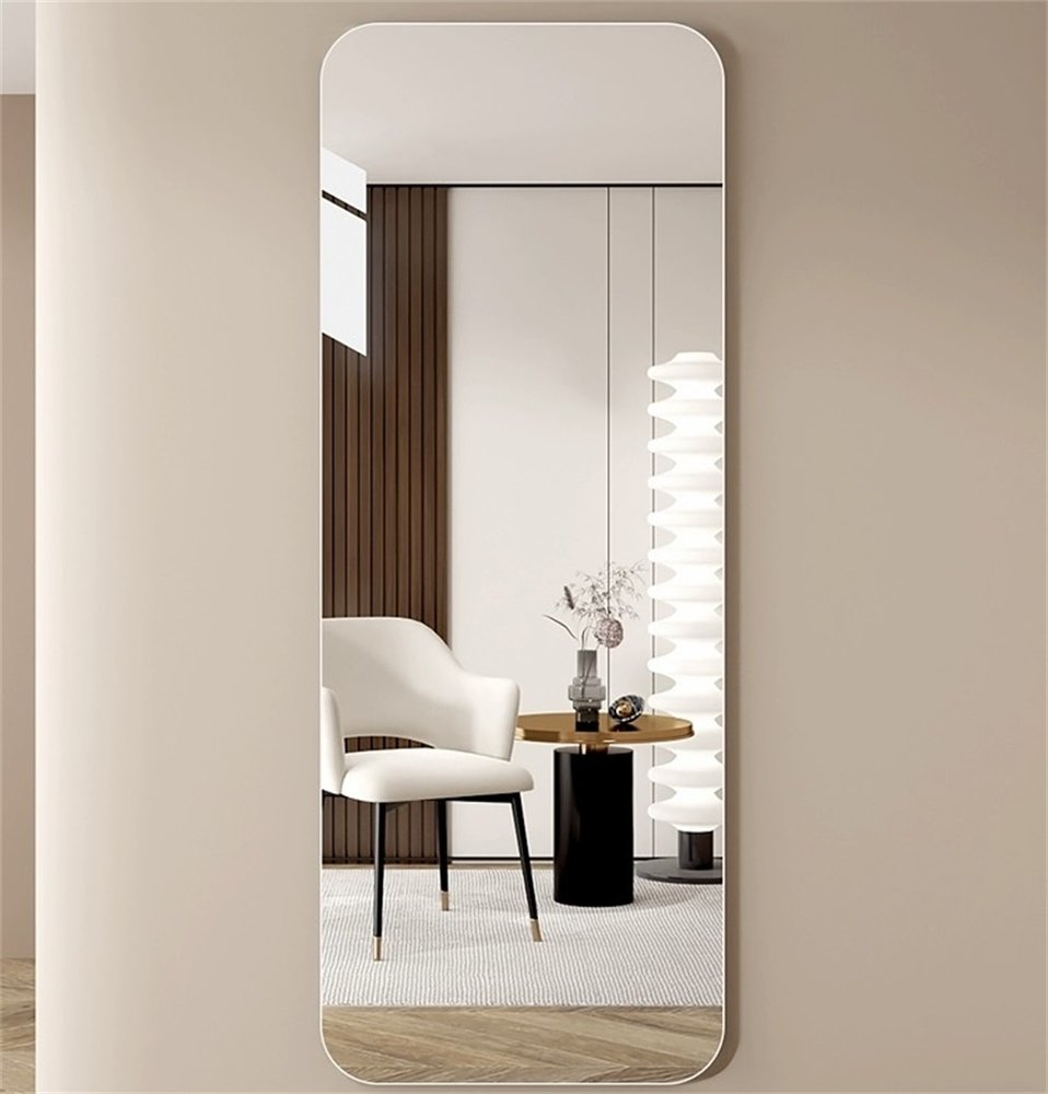 56" Silver Frameless Full Length Hanging Mirror