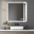 36" Square Lighted Frameless Bathroom Vanity Mirror