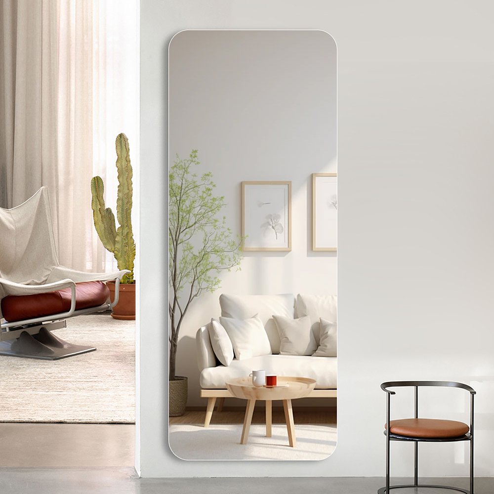 59" Silver Frameless Full Length Hanging Mirror