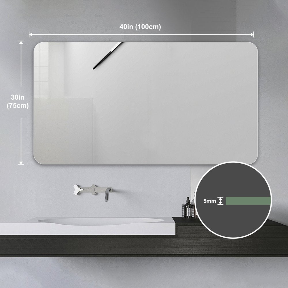 30" Frameless Bathroom Vanity Mirror