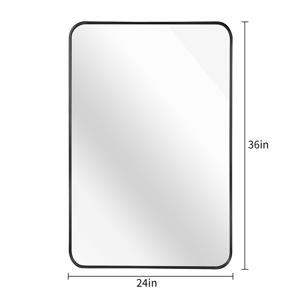 36" Black Aluminum Framed Accent Mirror