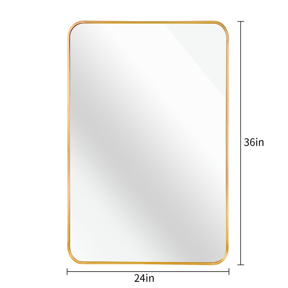 36" Gold Aluminum Framed Accent Mirror