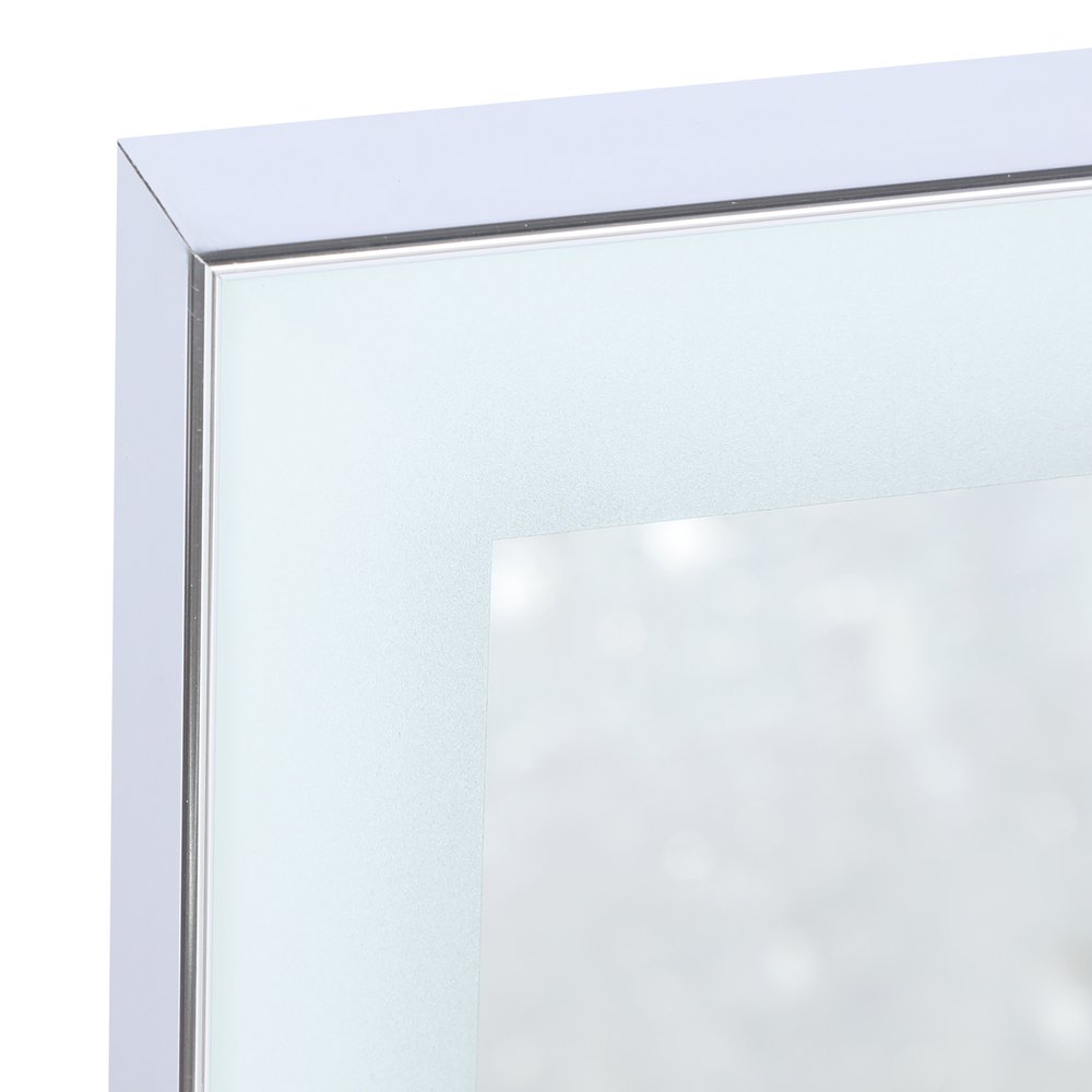 32" Silver Aluminum Lighted Framed Anti Fog Bathroom Vanity Mirror