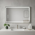 32" Silver Lighted Frameless Anti Fog Bathroom Vanity Mirror