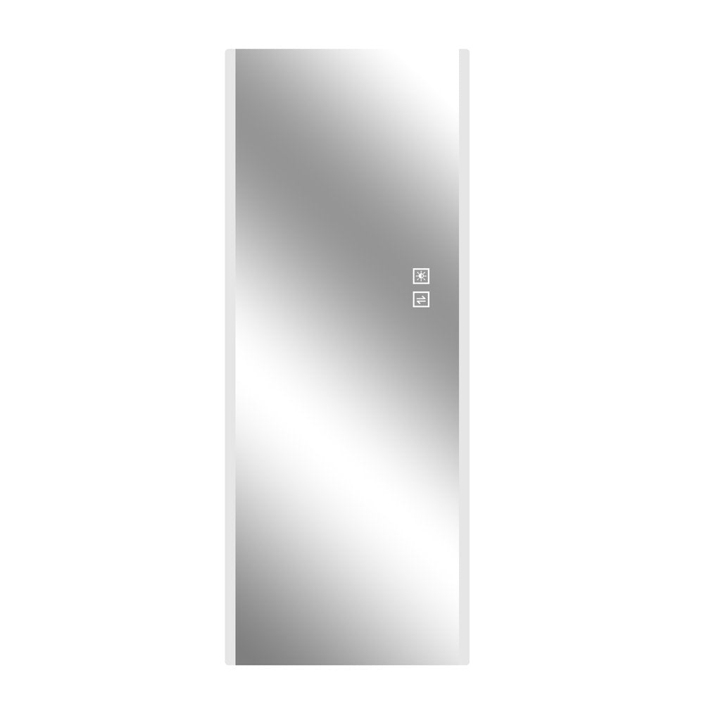 65" Silver Lighted Wall Mounted And Leaning Frameless Full Length Hanging Mirror
