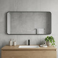 24" Black Aluminum Lighted Framed Anti Fog Bathroom Vanity Mirror