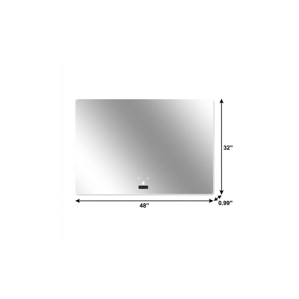 32" Lighted Frameless Anti Fog Bathroom Vanity Mirror