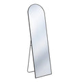 64" Black Aluminum Arch Freestanding And Wall Mounted Framed Full Length Mirror