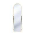 64" Gold Aluminum Arch Freestanding And Wall Mounted Framed Full Length Mirror