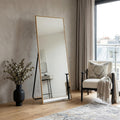 64" Gold Aluminum Freestanding And Wall Mounted Framed Full Length Mirror