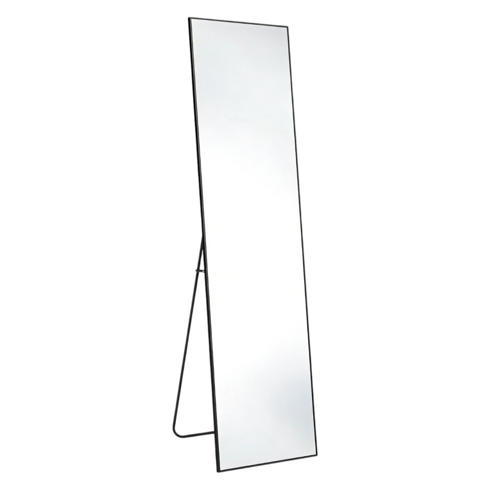 70" Black Aluminum Freestanding And Wall Mounted Framed Full Length Mirror
