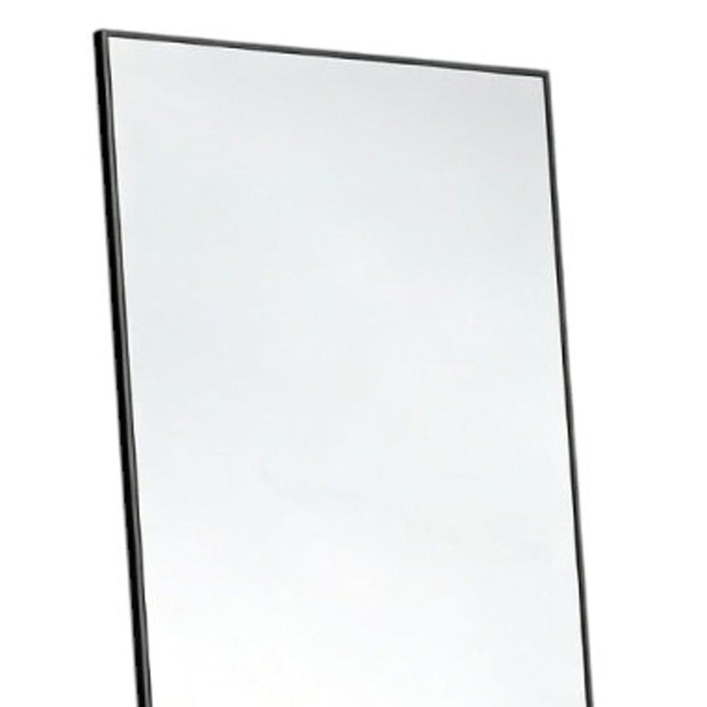 70" Black Aluminum Freestanding And Wall Mounted Framed Full Length Mirror