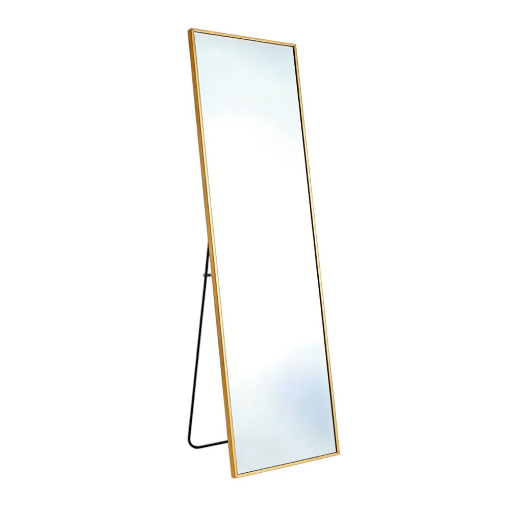 70" Gold Aluminum Freestanding And Wall Mounted Framed Full Length Mirror