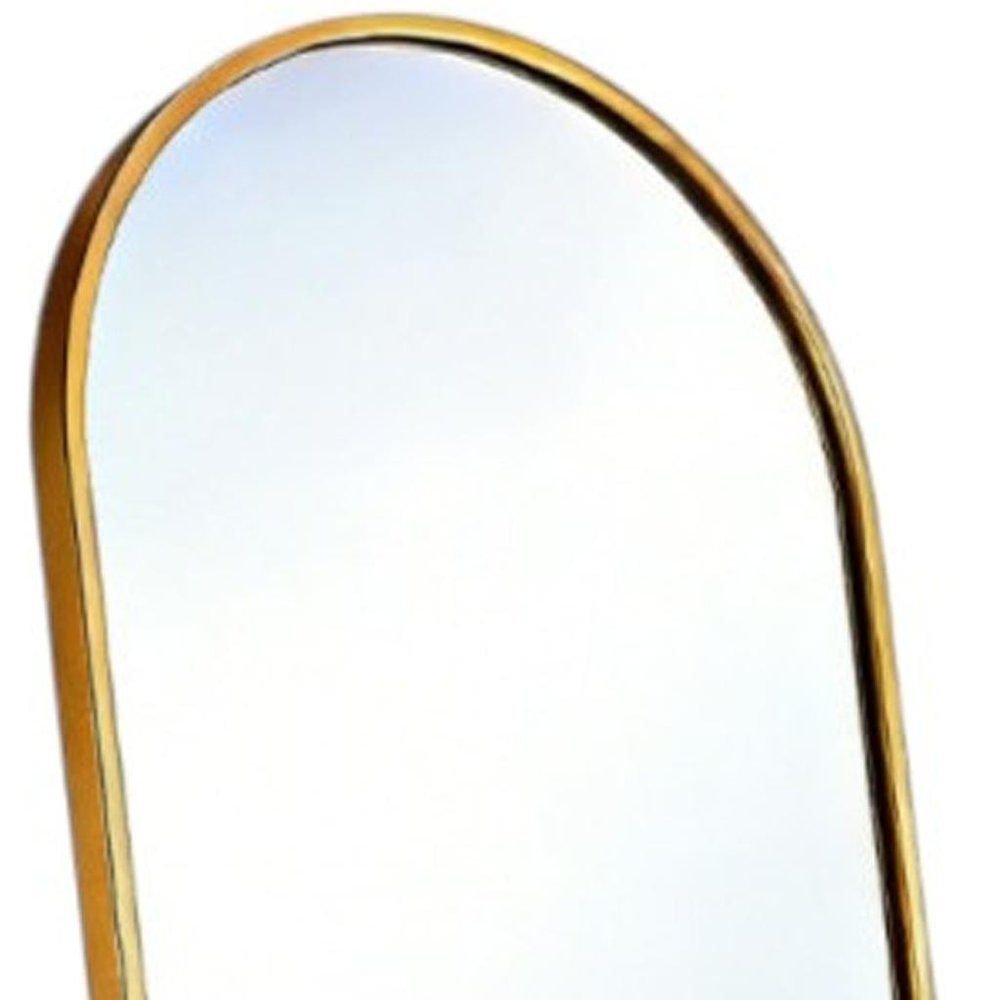 70" Gold Aluminum Arch Freestanding And Wall Mounted Framed Full Length Mirror