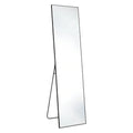 56" Black Aluminum Freestanding And Wall Mounted Framed Full Length Mirror
