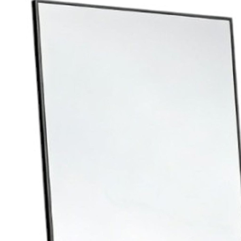 55" Black Aluminum Wall Mount Leaning Or Freestanding Framed Full Length Mirror