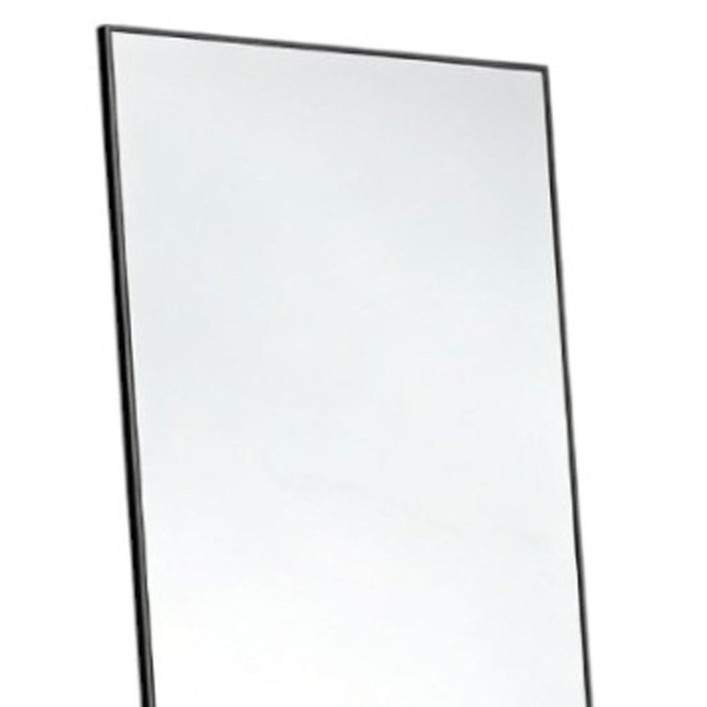 55" Black Aluminum Wall Mount Leaning Or Freestanding Framed Full Length Mirror