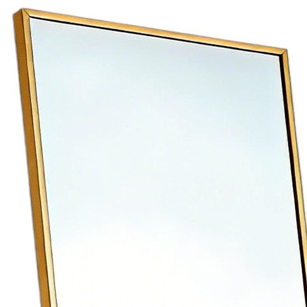 55" Gold Aluminum Freestanding And Wall Mounted Framed Full Length Mirror