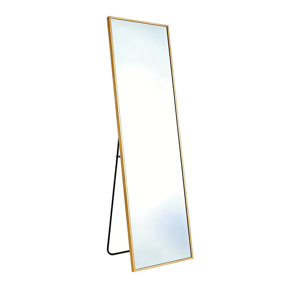 55" Gold Aluminum Freestanding And Wall Mounted Framed Full Length Mirror