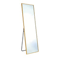 64" Gold Aluminum Freestanding And Wall Mounted Framed Full Length Mirror