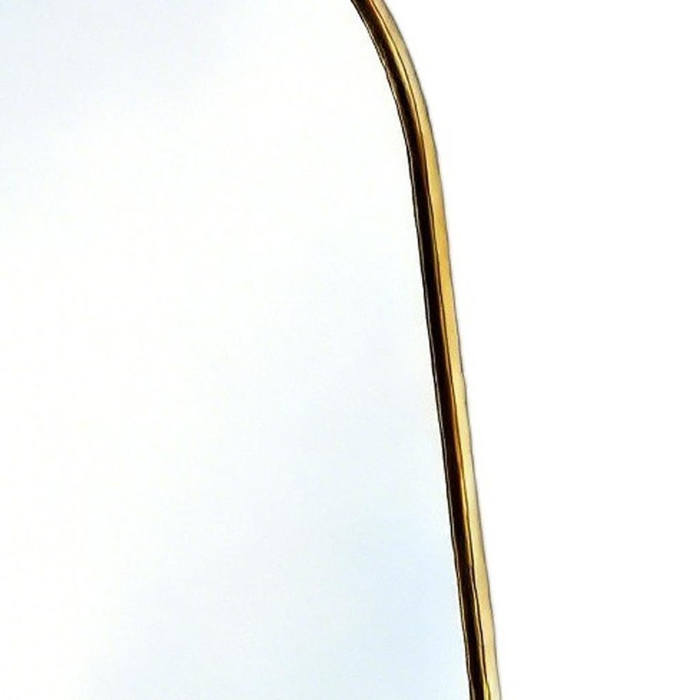 64" Gold Aluminum Arch Freestanding And Wall Mounted Framed Full Length Mirror
