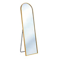 64" Gold Aluminum Arch Freestanding And Wall Mounted Framed Full Length Mirror