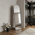 66" Black Aluminum Arch Freestanding And Wall Mounted Framed Full Length Mirror