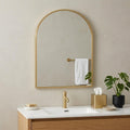 30" Gold Aluminum Arch Framed Anti Fog Accent Mirror