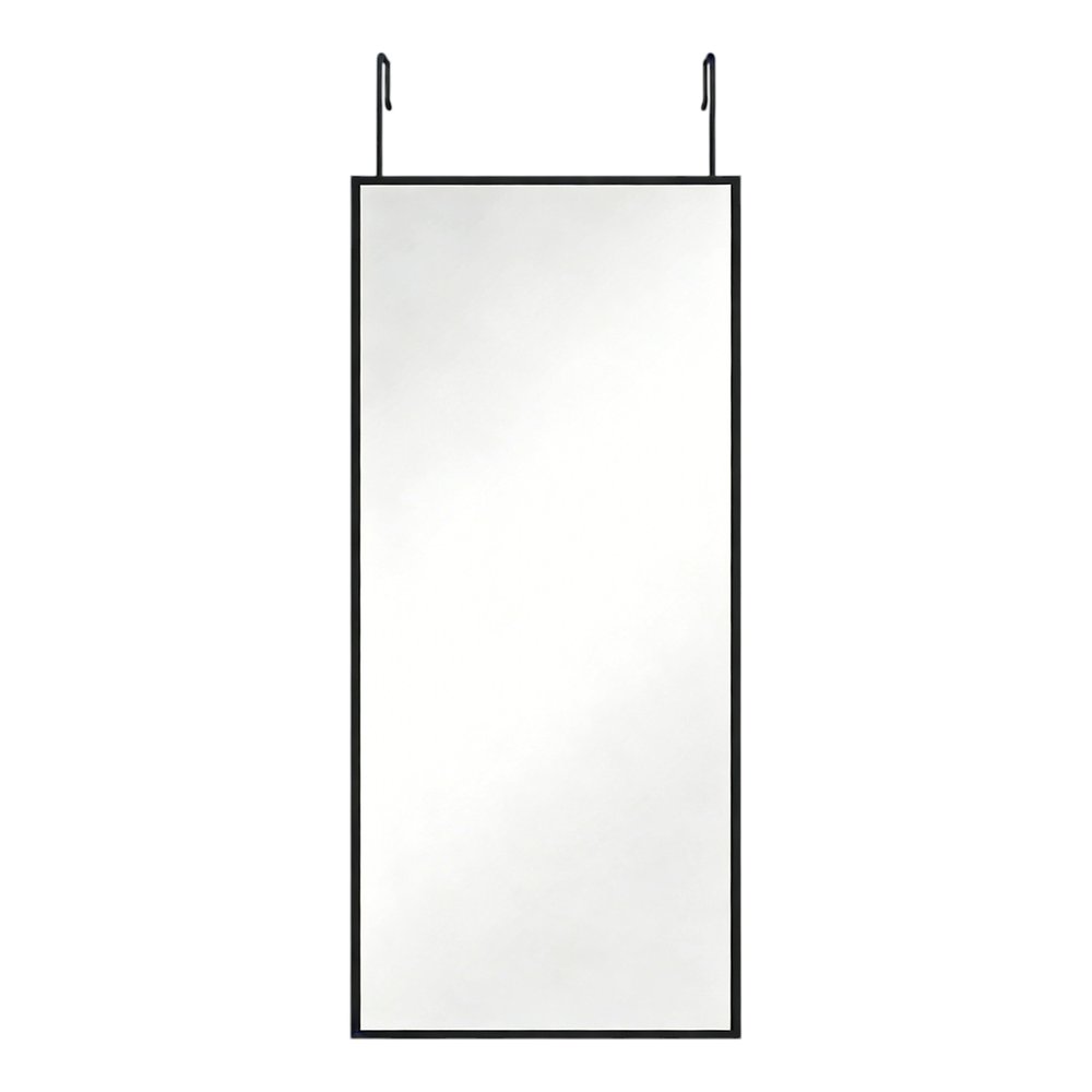 47" Black Aluminum Over the Door Framed Accent Mirror