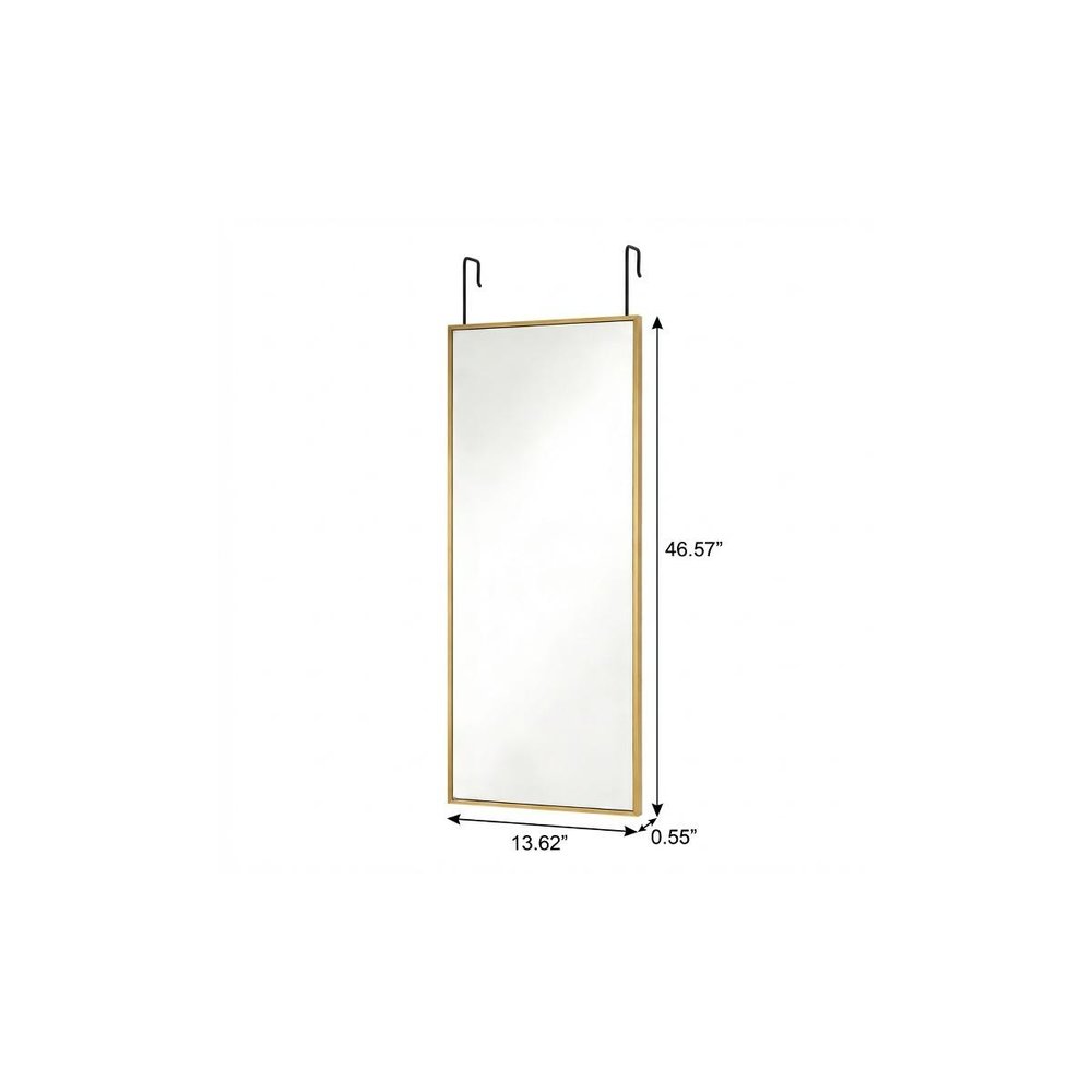 47" Gold Aluminum Over the Door Framed Accent Mirror