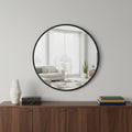 20" Black Aluminum Round Framed Accent Mirror