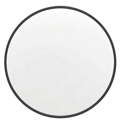 20" Black Aluminum Round Framed Accent Mirror