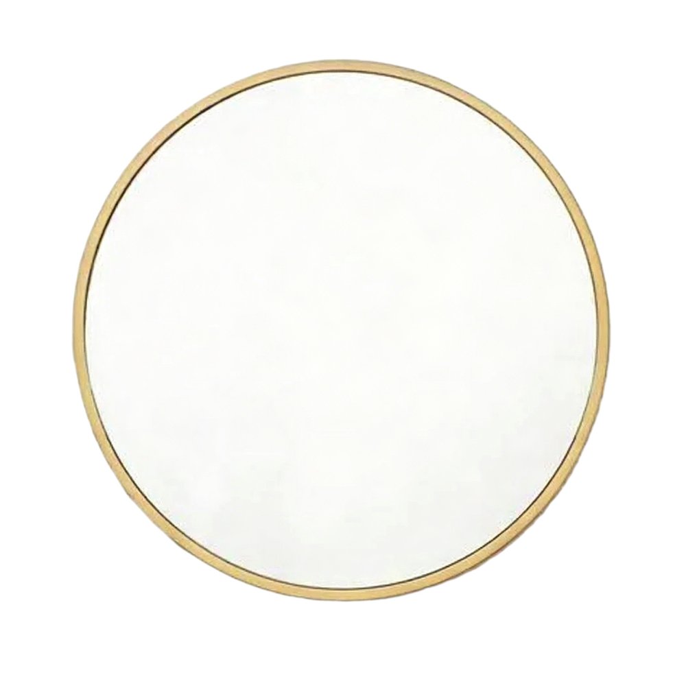 20" Gold Aluminum Round Framed Accent Mirror