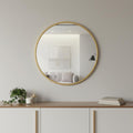 24" Gold Aluminum Round Framed Accent Mirror